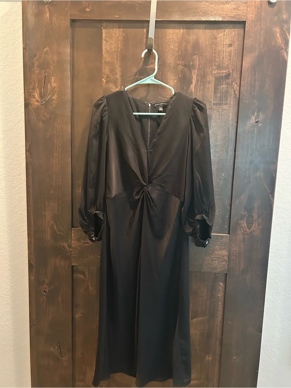 Banana Republic Black Midi Dress with Twist Front